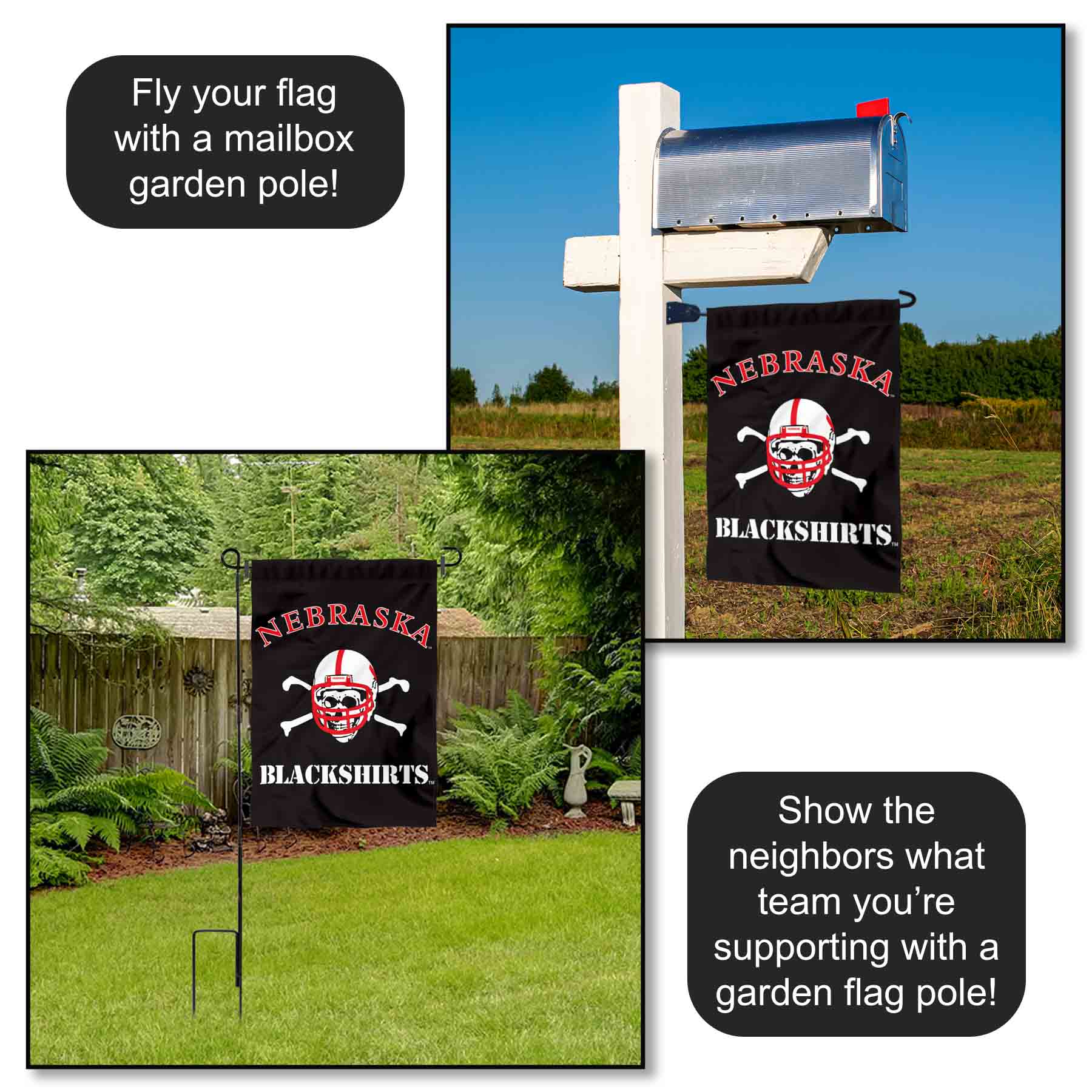 Nebraska Cornhuskers Garden Flag and Yard Banner