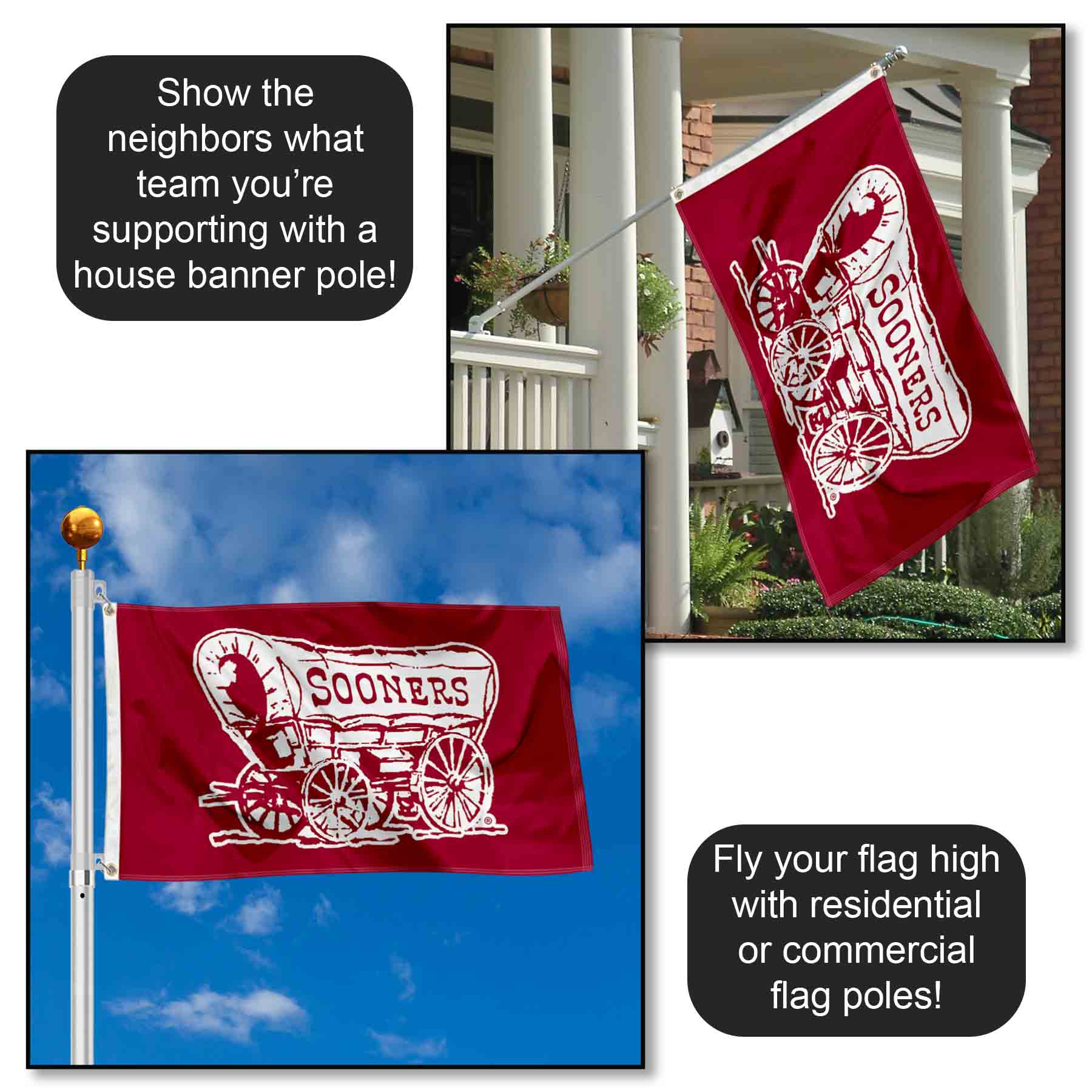 Download Oklahoma Sooner Logo Flag 848267010956 | eBay