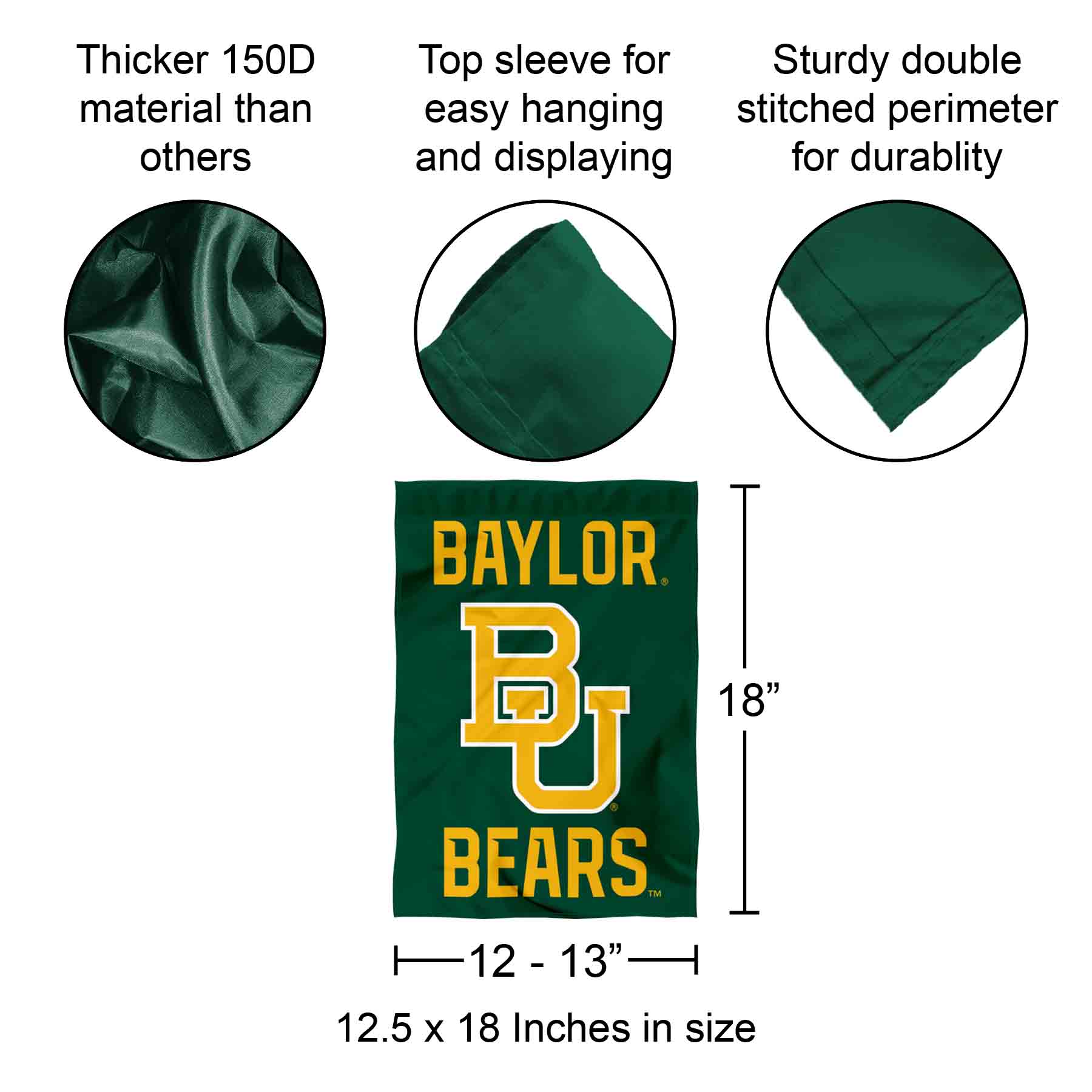 Baylor BU Bears Wordmark Garden Flag and Yard Banner - Bild 2 von 5
