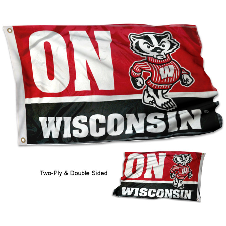 College Flags and Banners Co Wisconsin Badgers Vault Throwback Vintage Double Sided Flag 