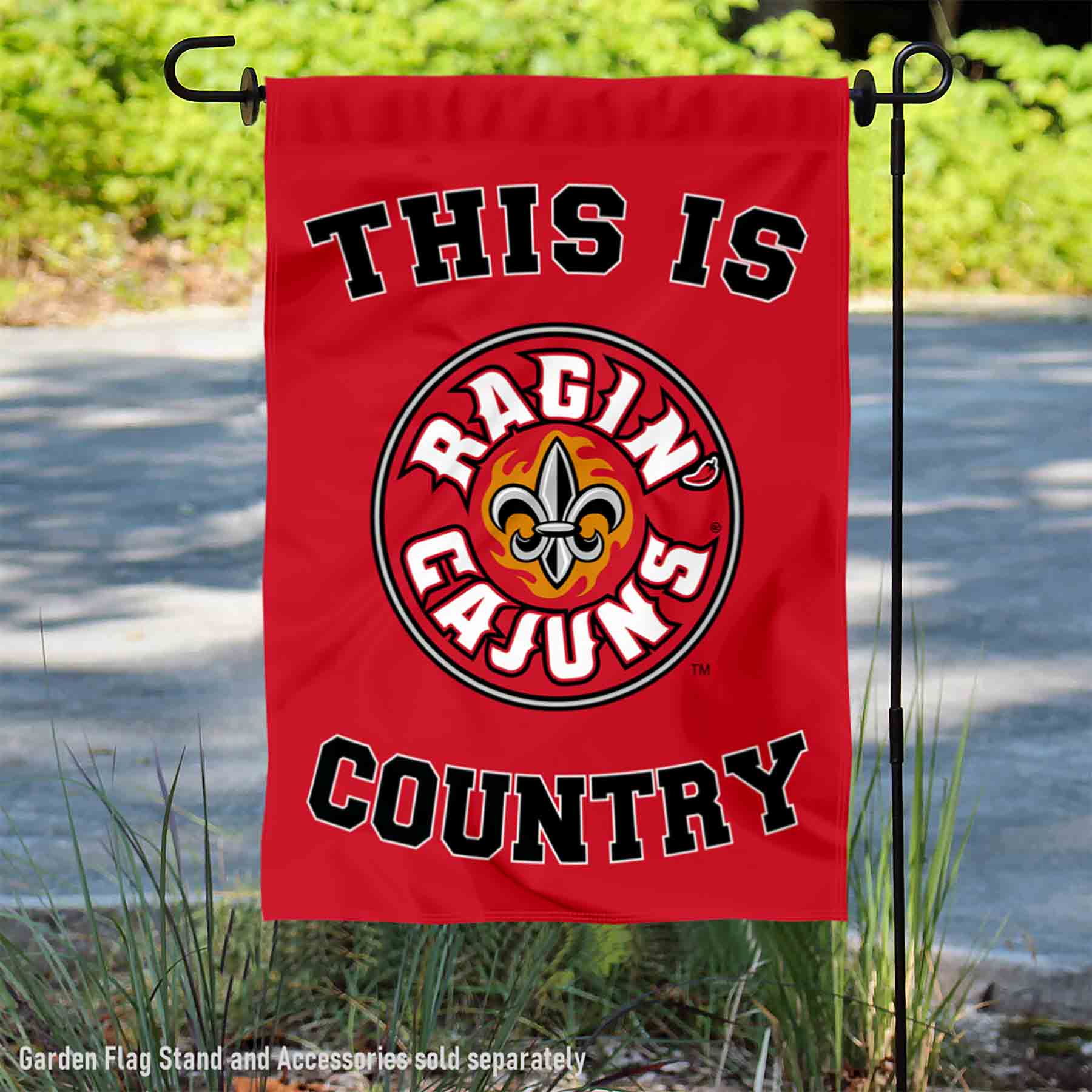 Louisiana Lafayette Ragin Cajuns Acadian Garden Flag - Double Sided 13" X 18" Polyester Banner - View #11