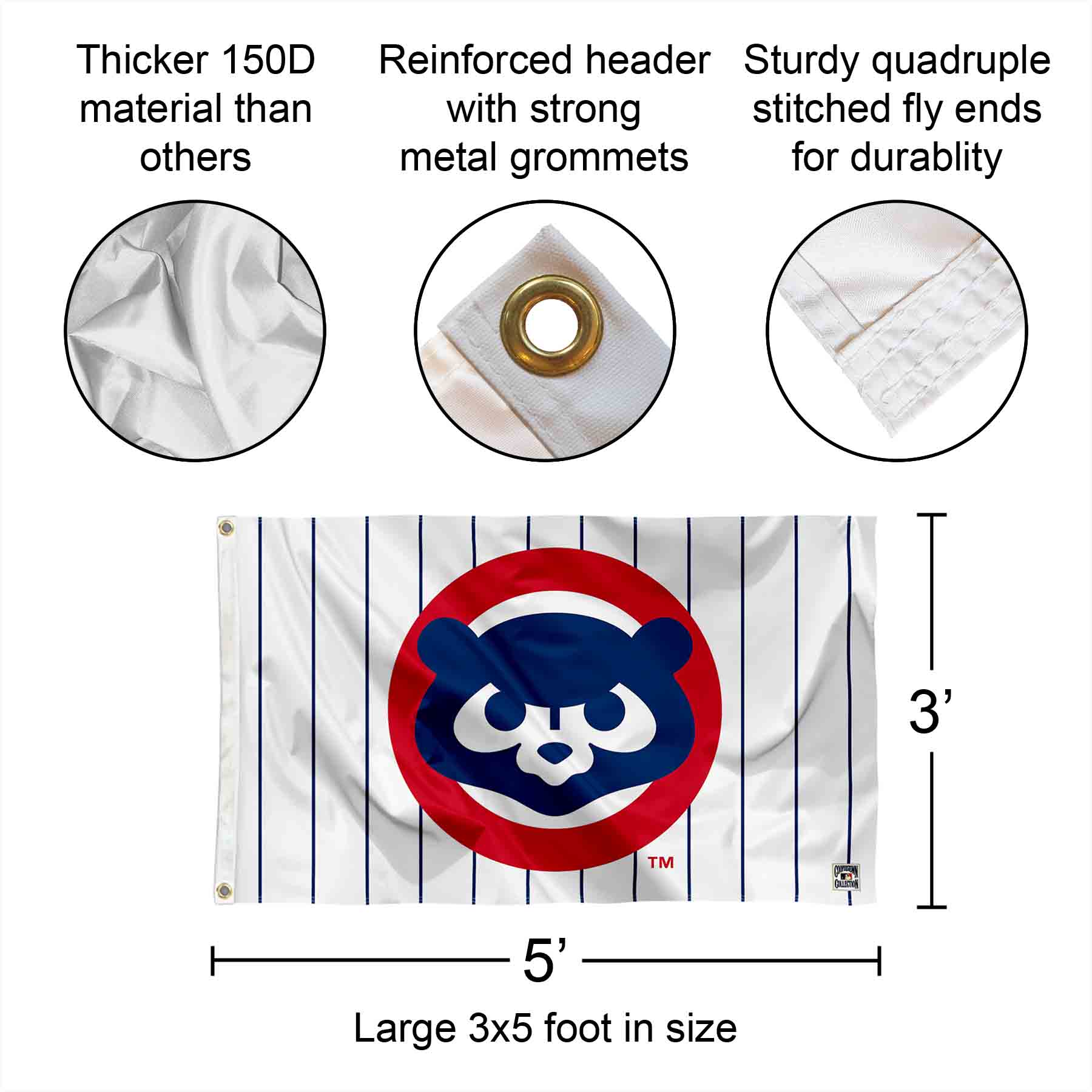Chicago Cubs Vintage 80s Logo Flag 848267048317 eBay