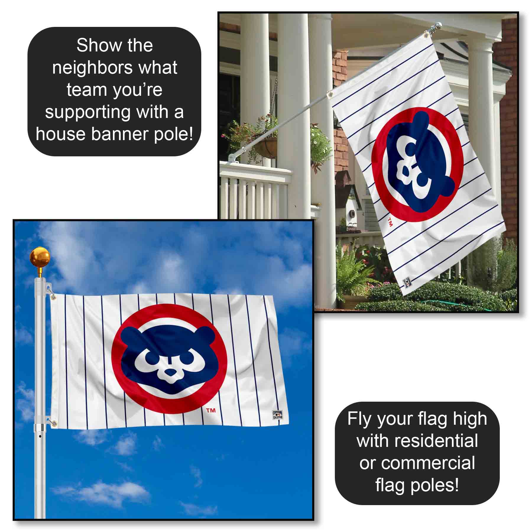 Chicago Cubs Vintage 80s Logo Flag 848267048317 eBay