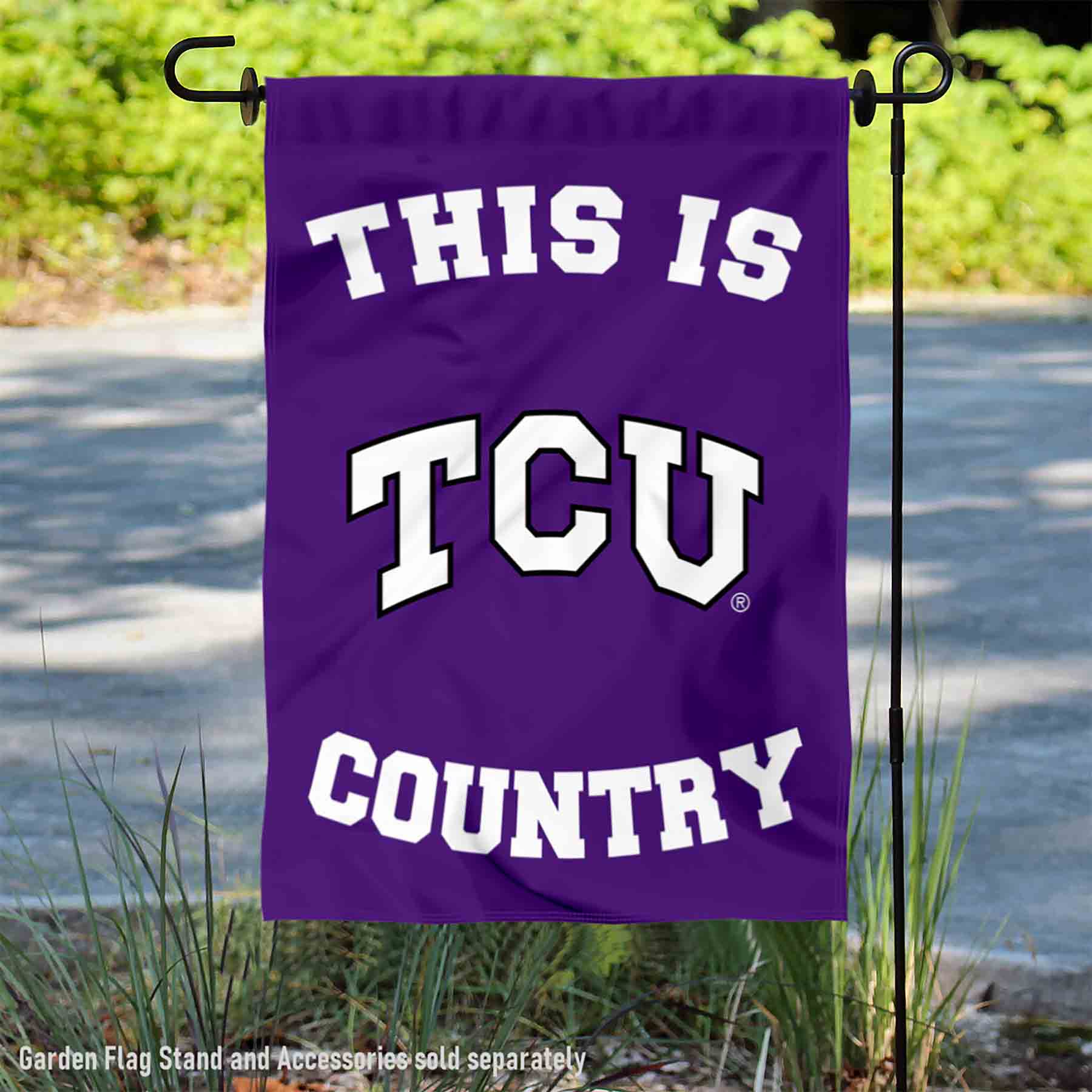 TCU Horned Frogs This is Horned Frogs Country Garden Flag and Yard Banner - Picture 1 of 4