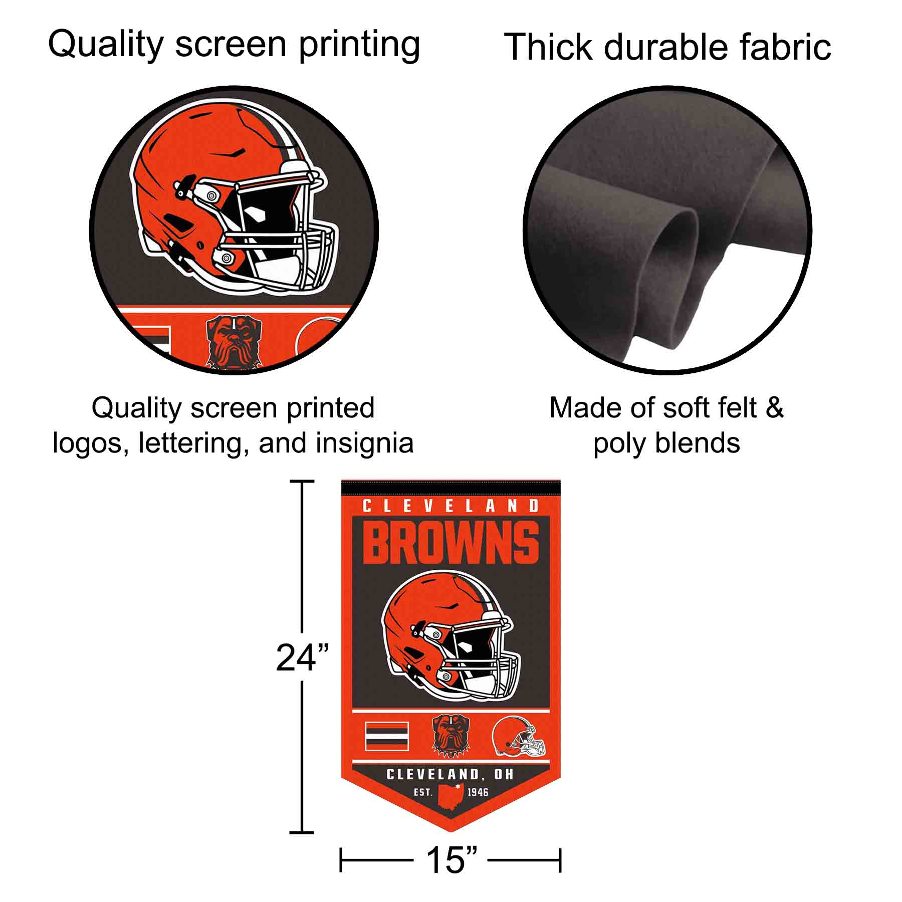 Cleveland Browns Heritage History Logo Banner Flagge - Bild 2 von 5