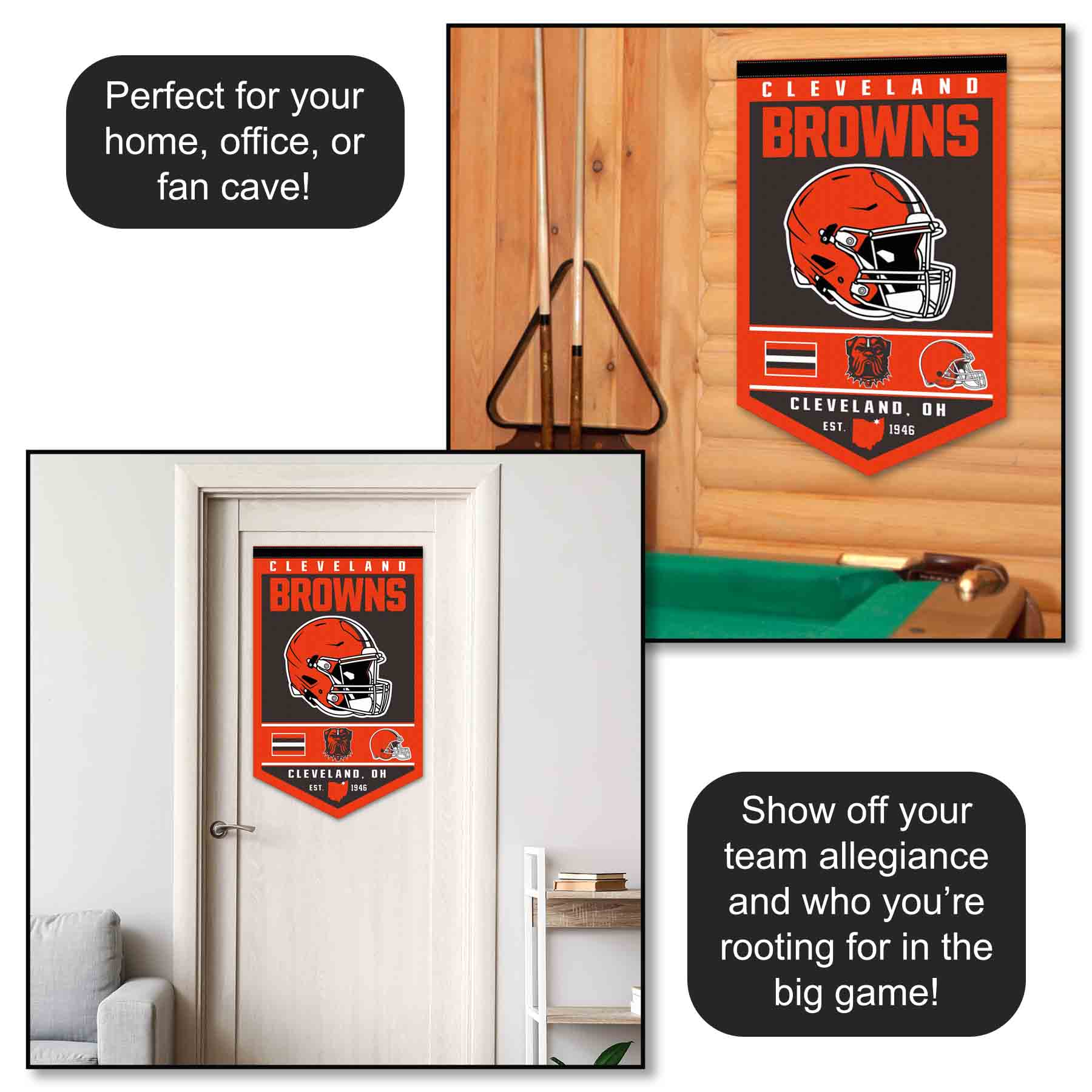 Cleveland Browns Heritage History Logo Banner Flagge - Bild 3 von 5