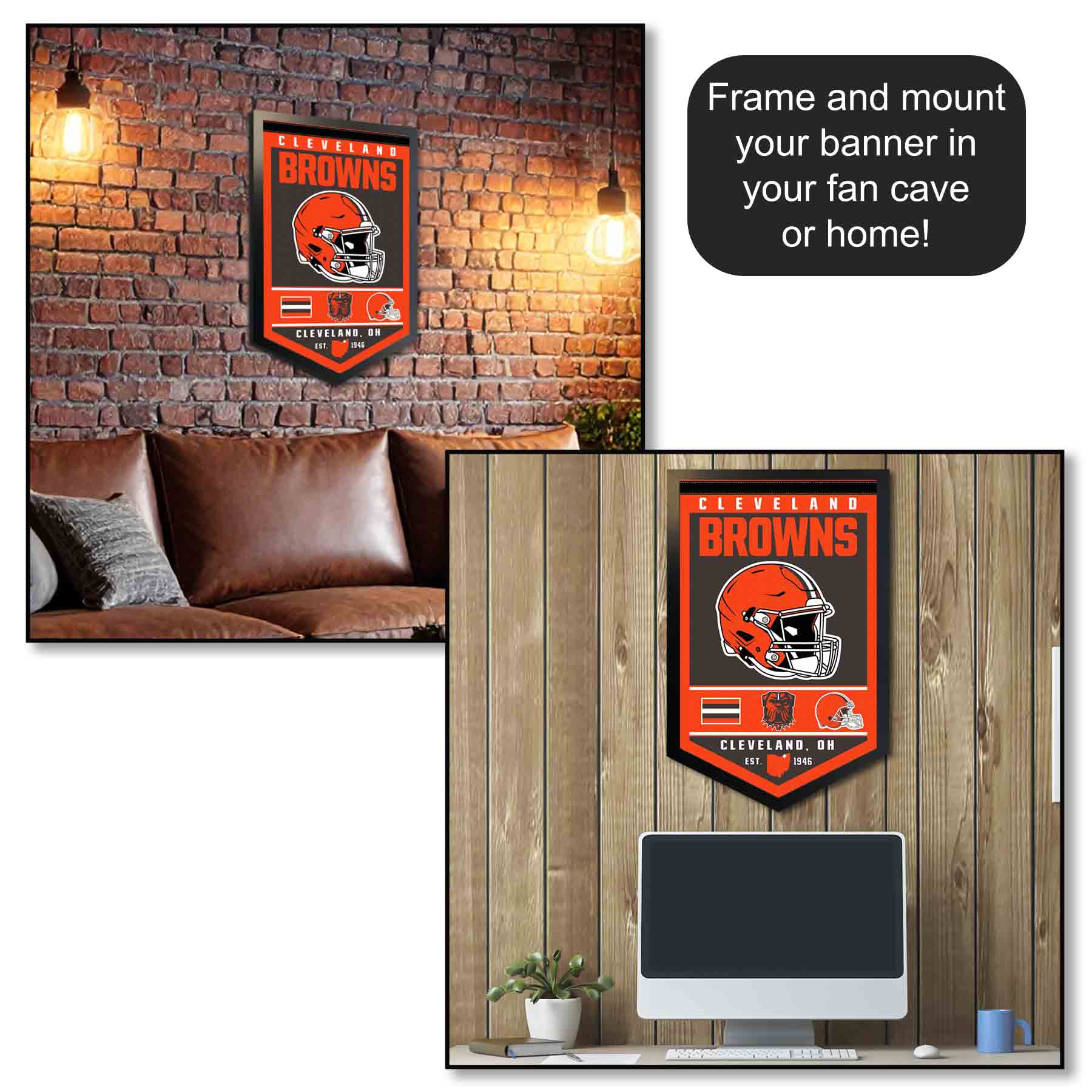 Cleveland Browns Heritage History Logo Banner Flagge - Bild 4 von 5