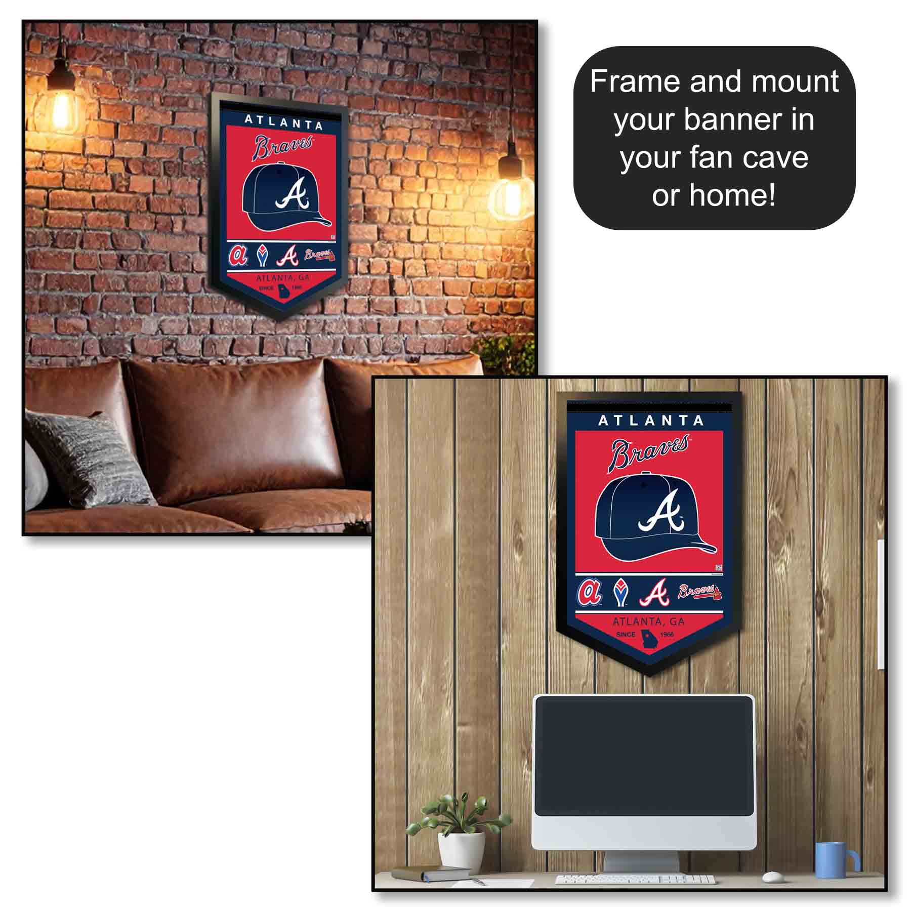 Atlanta Braves History Heritage Logo Banner Flag - Picture 4 of 5