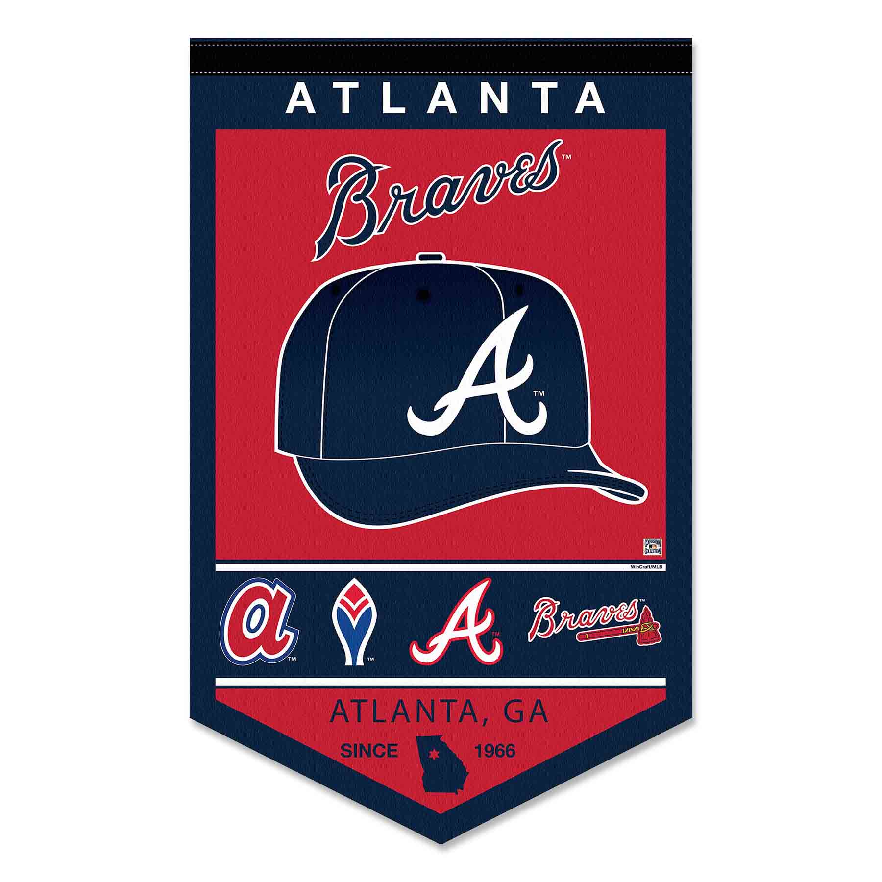 Atlanta Braves History Heritage Logo Banner Flag - Picture 1 of 5