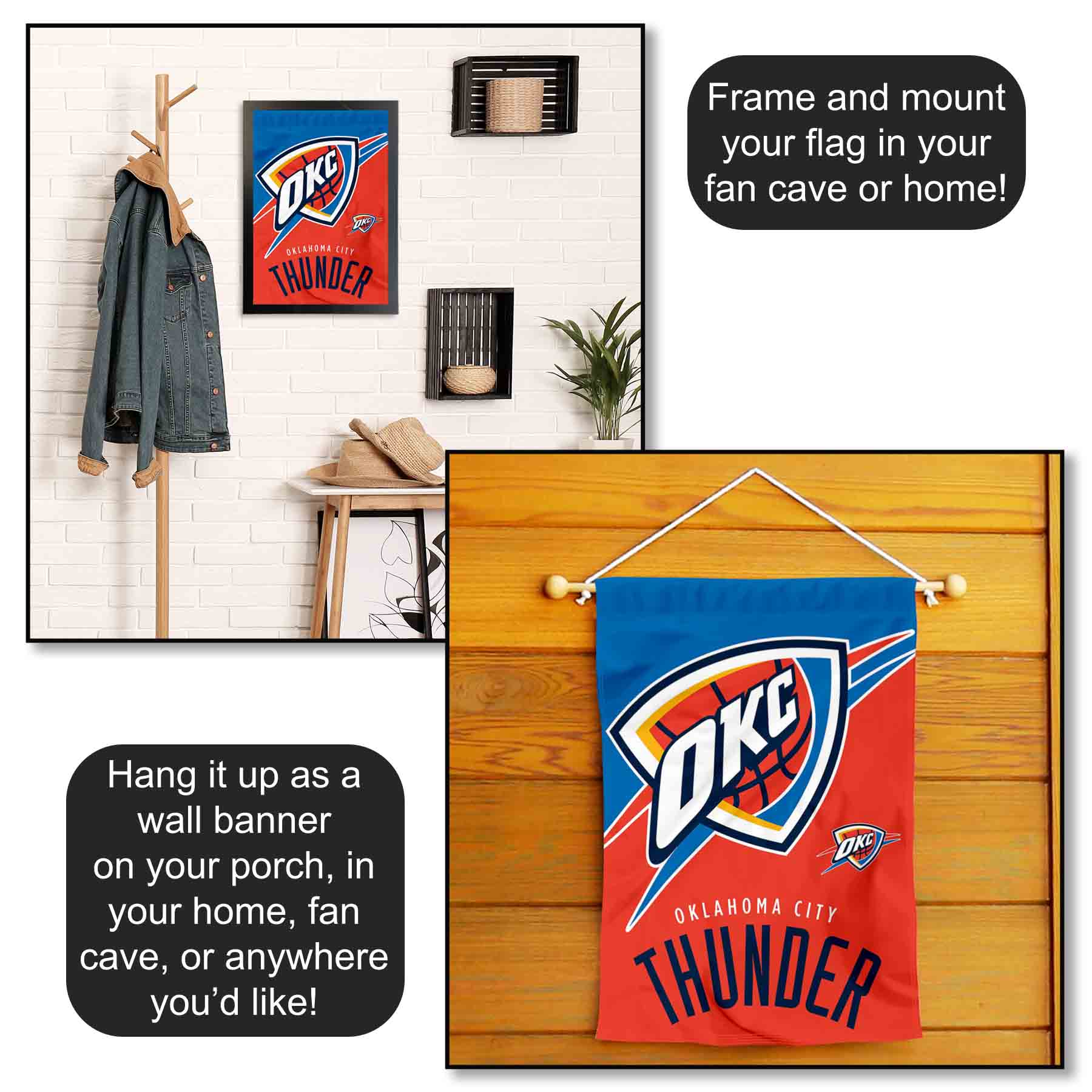 OK City Thunder Garden Yard Banner Flag