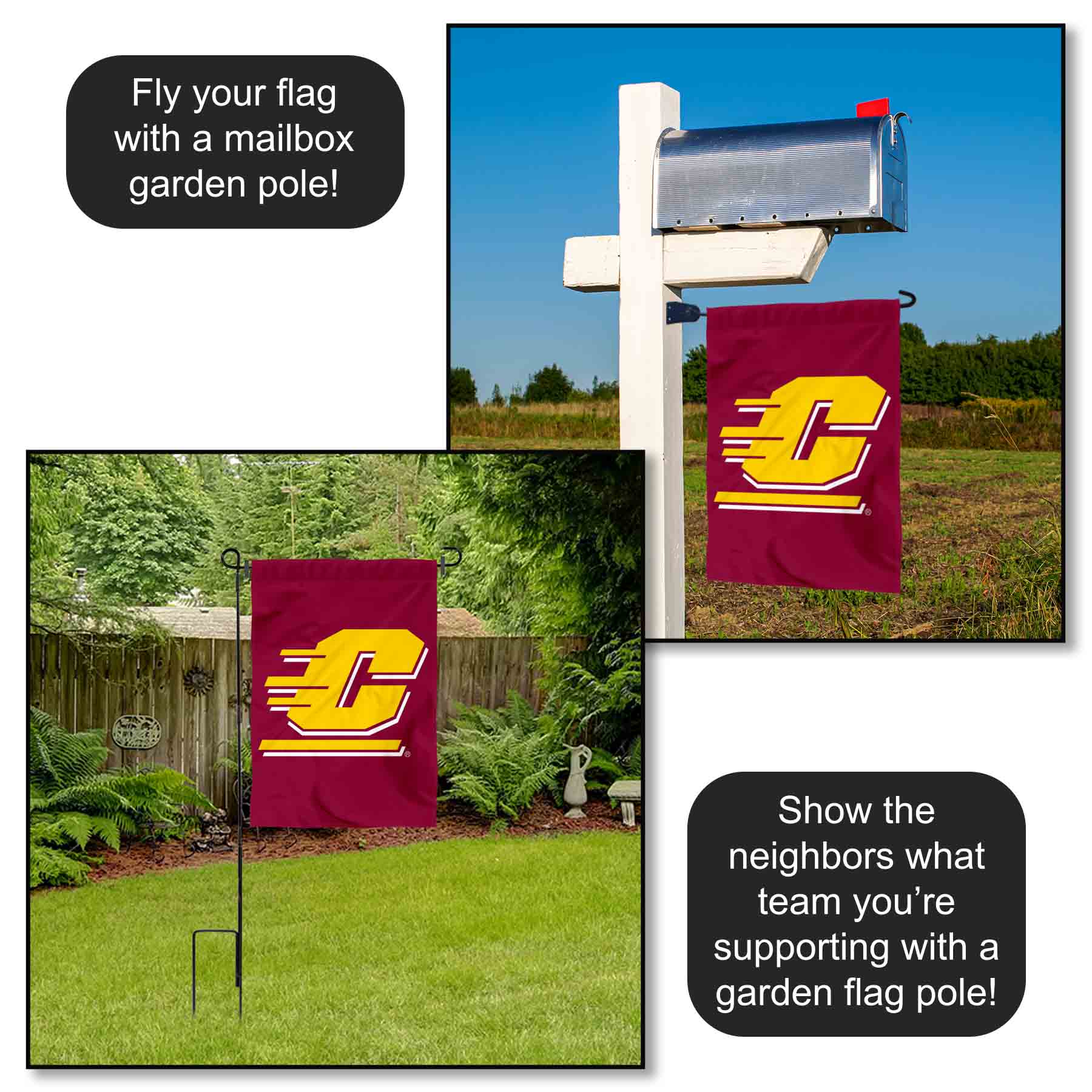 Central Michigan Banner Flag CMU Double Sided