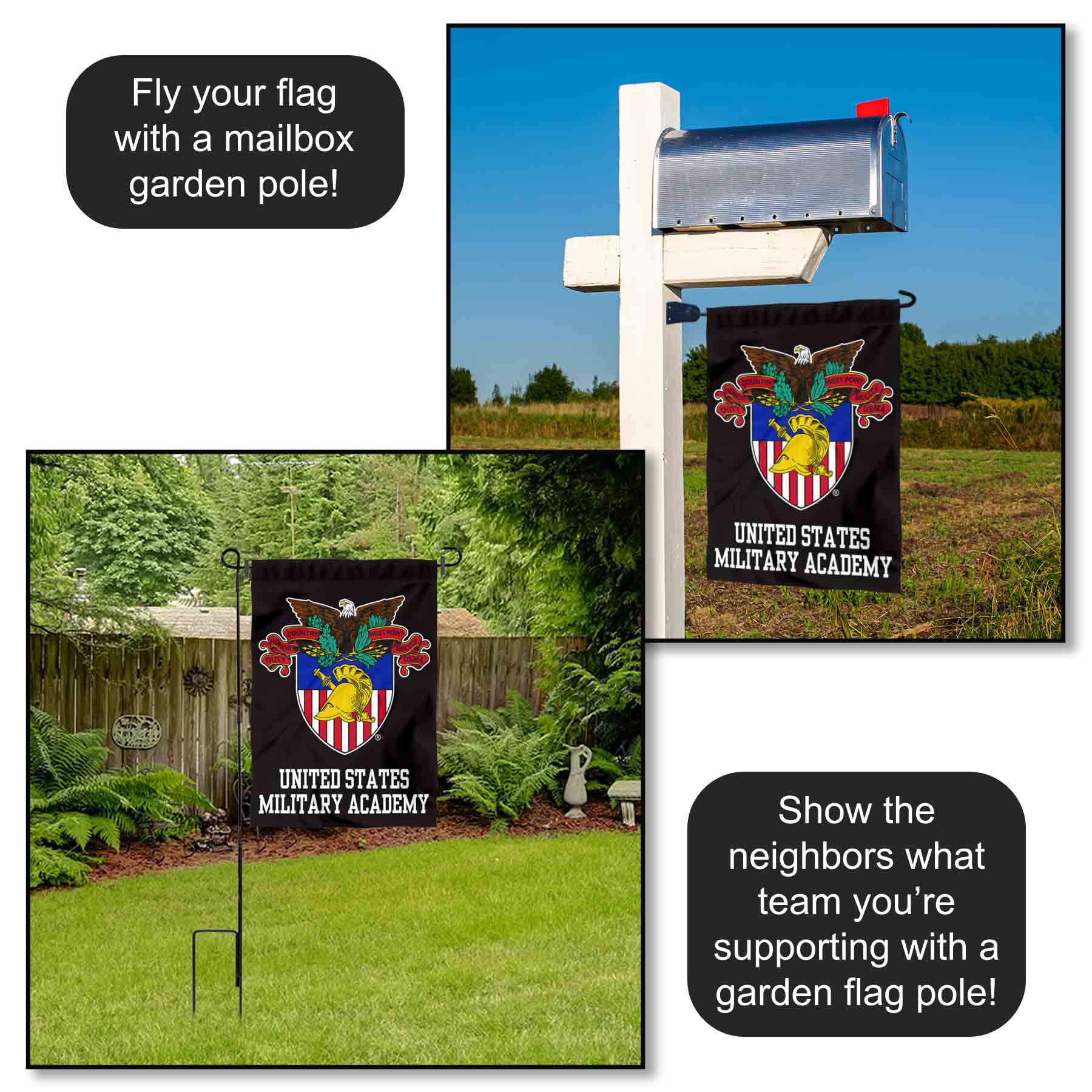 Army Black Knights Athena Logo Banner With Hanging Pole College