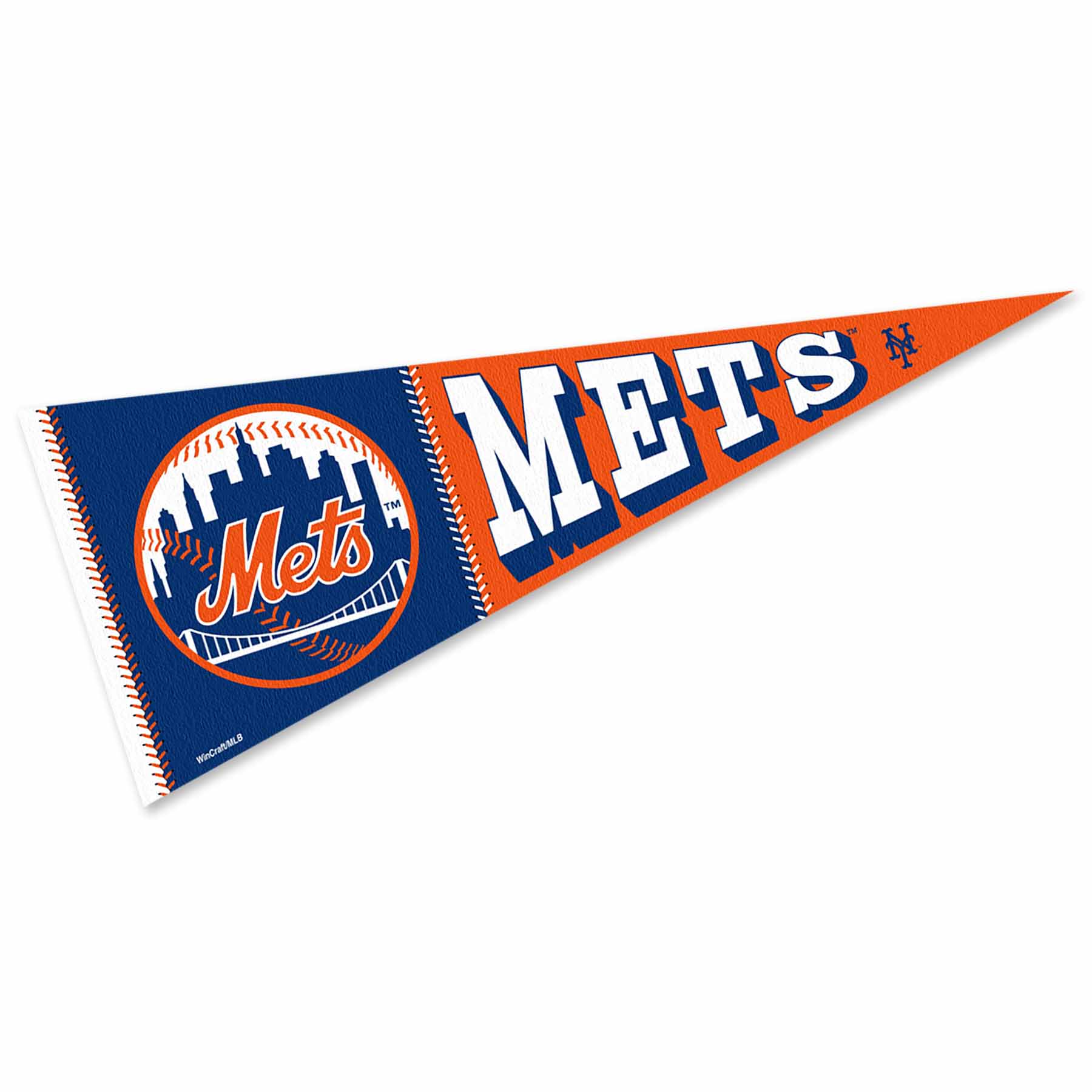 New York Mets Block Stitch MLB 12 in X 30 in Pennant