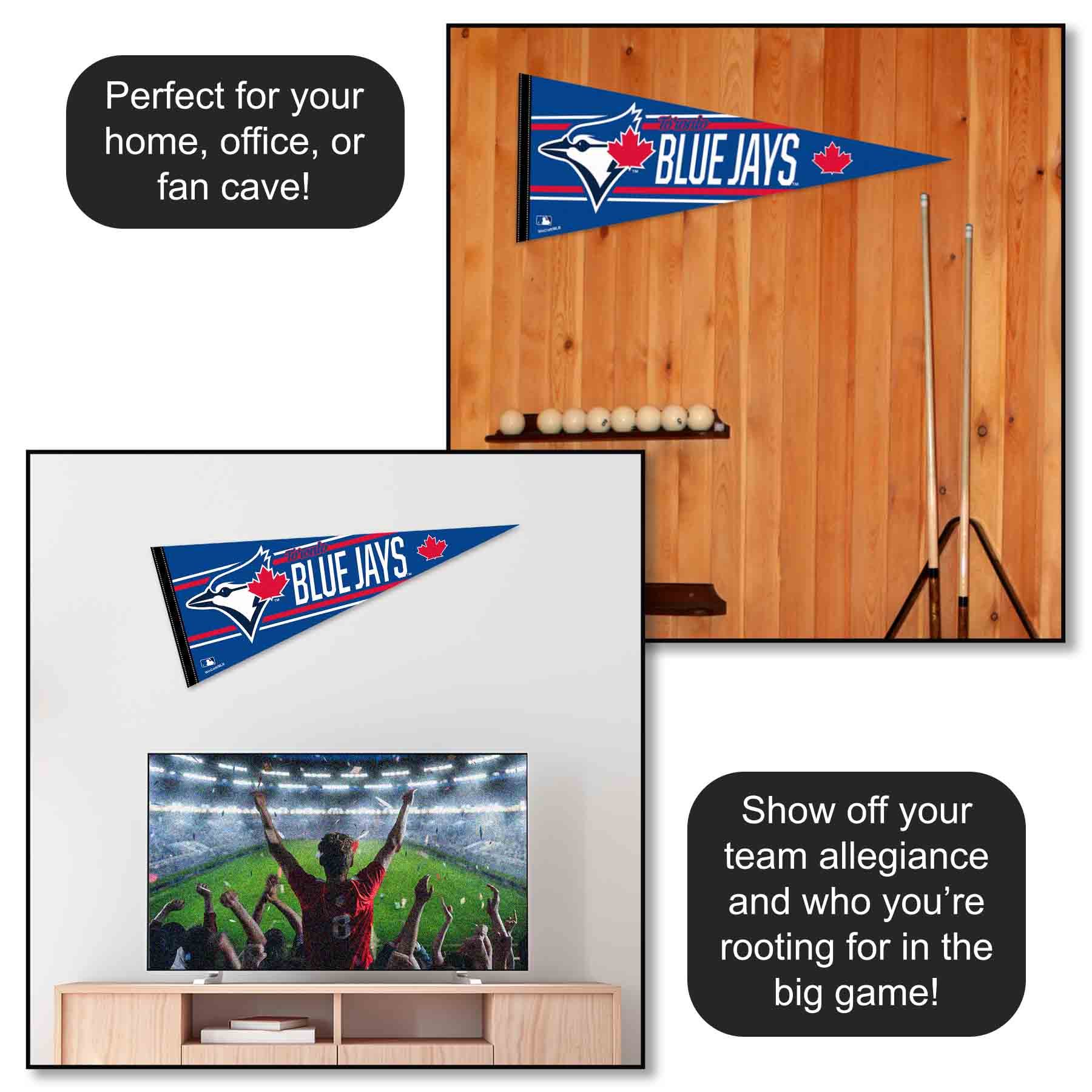 Toronto Blue Jays MLB 12 in X 30 in Pennant detailed image 3