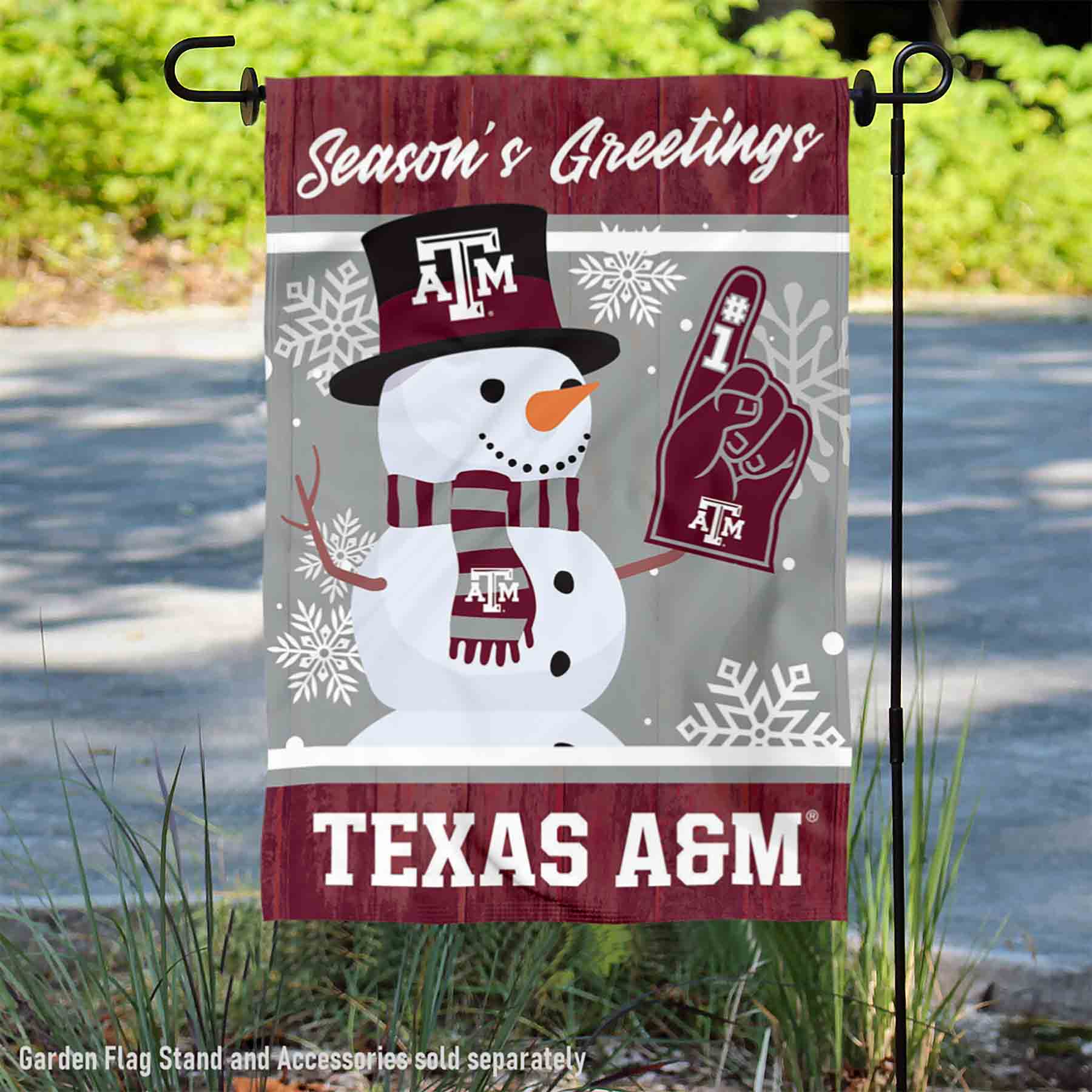 Las Vegas Raiders Holiday Snow Garden Flag – 12.5x18 Inch Double Sided Winter Banner