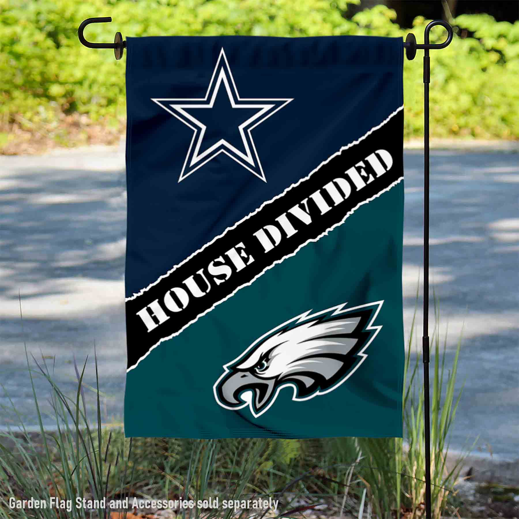 House Divided Cowboys and Eagles Garden Flag and Yard Banner