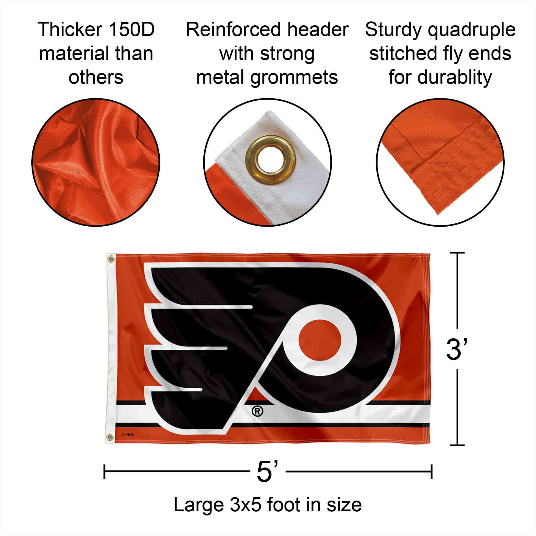 Philadelphia Flyers Stripe Flag detailed image 2