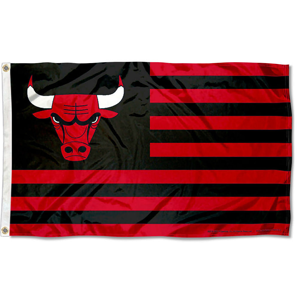 Chicago Bulls Patriotic Americana Logo Flag