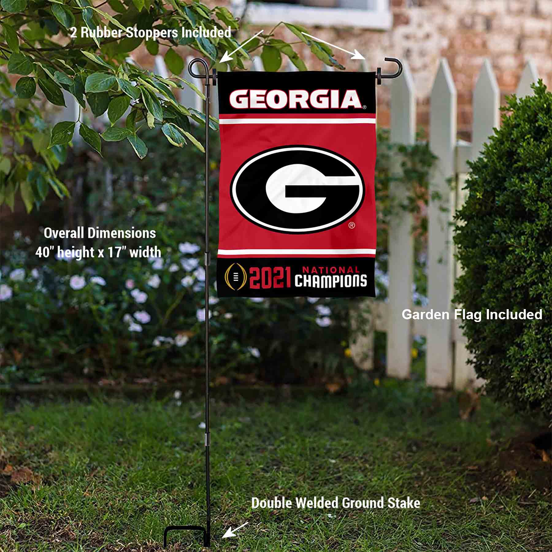 Georgia Bulldogs National Champions Garden Flag and Stand Pole Kit - Bild 2 von 3