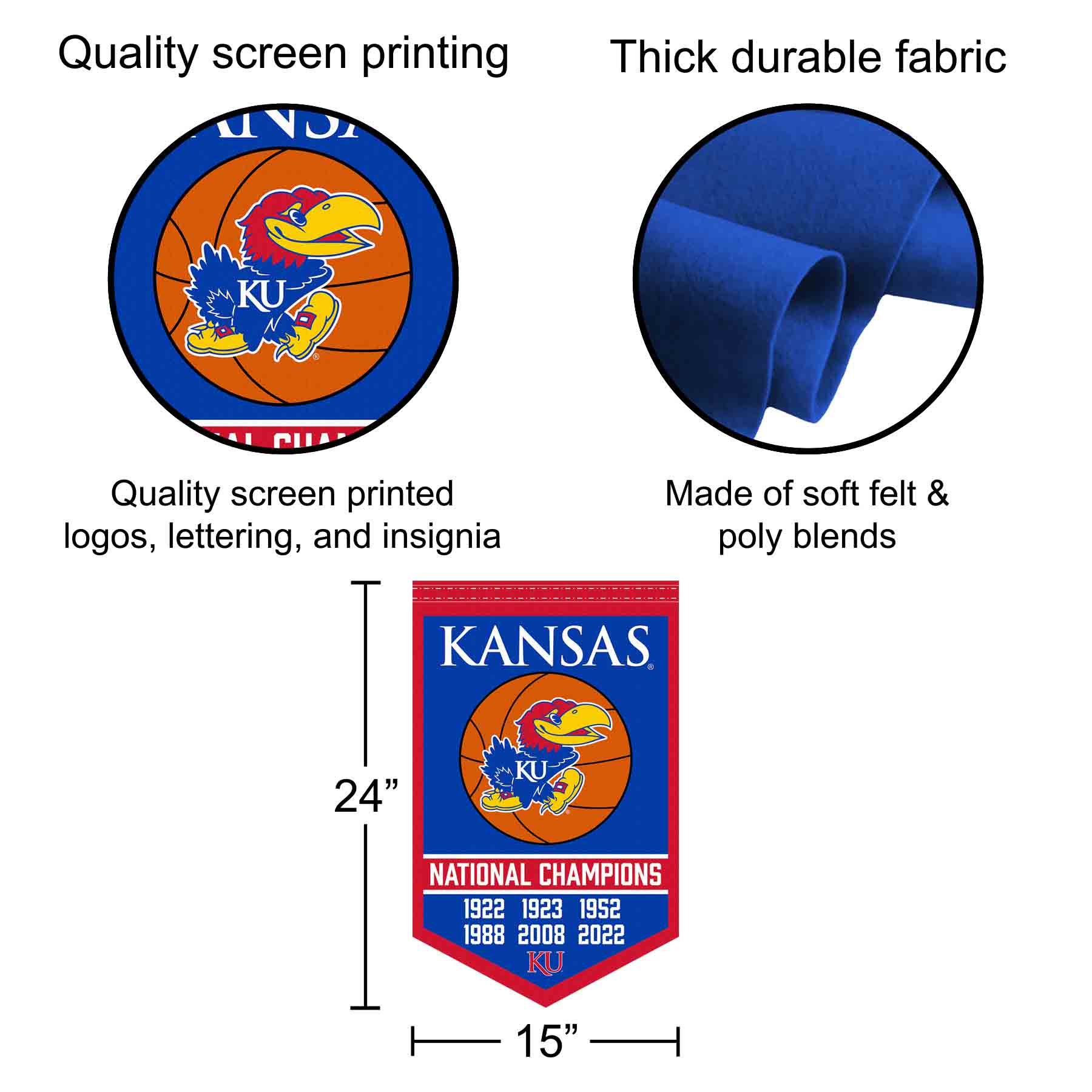 Kansas Jayhawks Big K Flag – Officially Licensed 3x5 Feet Polyester Flag